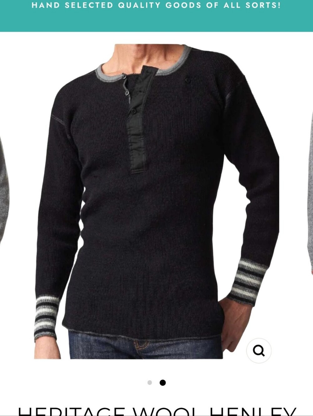 Heritage Wool Henley Sweater - Black